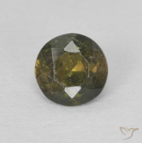 0.21ct Natural Verde Terroso Rupina de grãos, Redondo, VS
