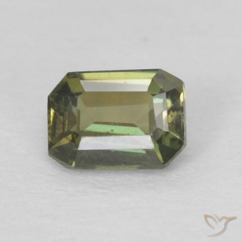 0.26ct Natural Terra Verde Rupina de grãos, Corte Esmeralda, VS