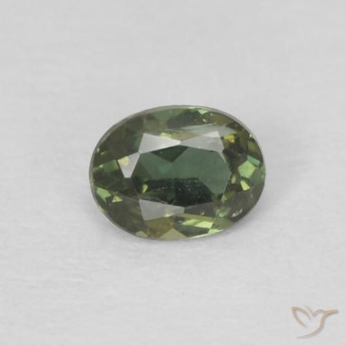 0.16ct Natural Medium Dark-Green Rupina de grãos, oval, VS