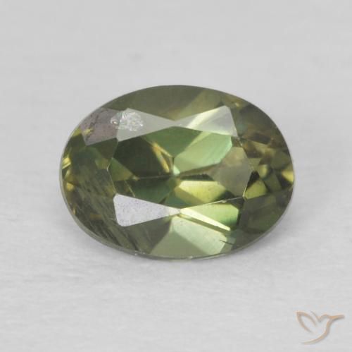 0.32ct Natural Verde floresta Rupina de grãos, oval, VS