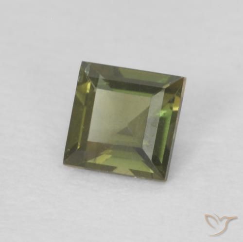 Rupina de grãos verde escuro Natural 0.18ct, Quadrado, VS