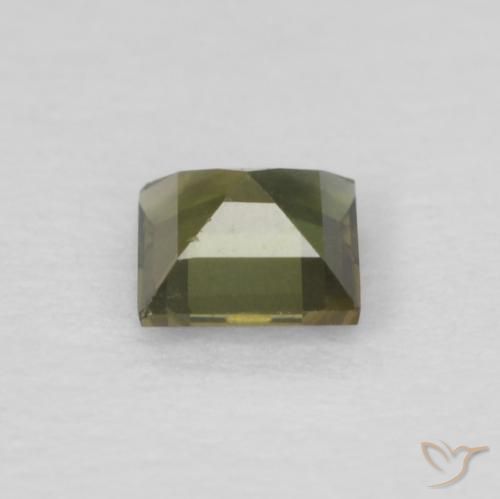 Rupina de grãos verde escuro Natural 0.18ct, Quadrado, VS