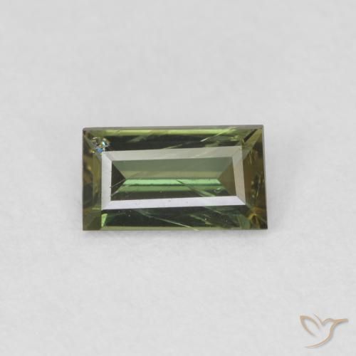 0.40ct Natural Medium Light Green Rupina de grãos, baguete, VS
