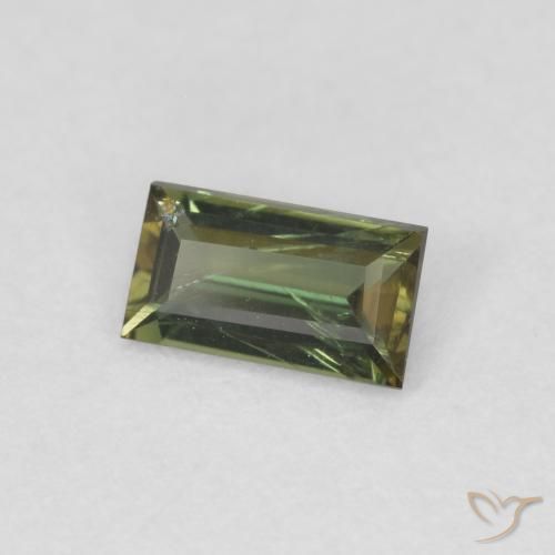 Rupina de grãos Medium Light Green Natural 0.40ct, baguete, VS