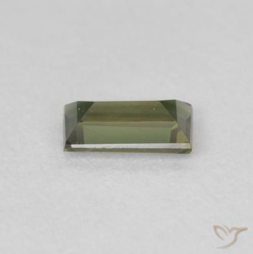 Rupina de grãos Medium Light Green Natural 0.40ct, baguete, VS