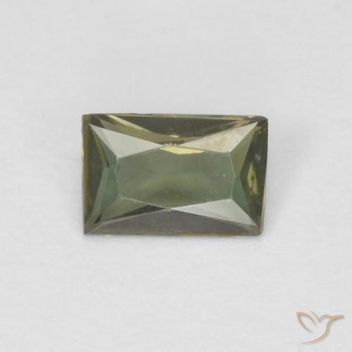 0.31ct Natural Verde acastanhado Rupina de grãos, baguete, VS