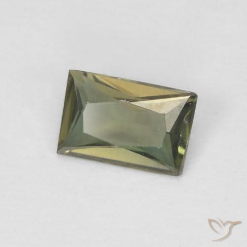 Rupina de grãos Verde acastanhado Natural 0.31ct, baguete, VS