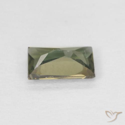 Rupina de grãos Verde acastanhado Natural 0.31ct, baguete, VS