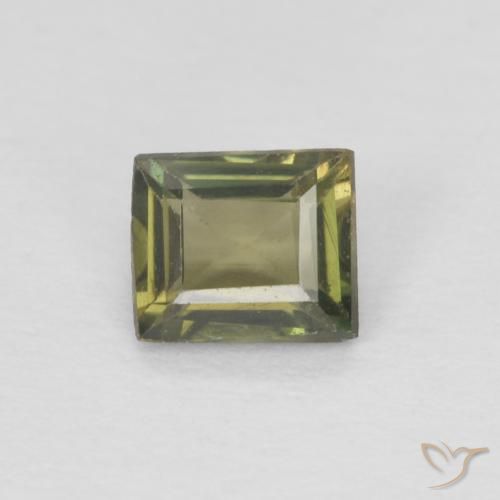 0.36ct Natural Verde escuro Rupina de grãos, baguete, VS