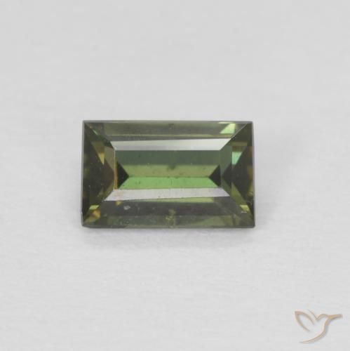 0.27ct Natural Verde acastanhado Rupina de grãos, baguete, VS
