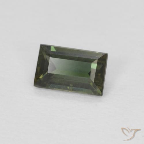 Rupina de grãos Verde acastanhado Natural 0.27ct, baguete, VS