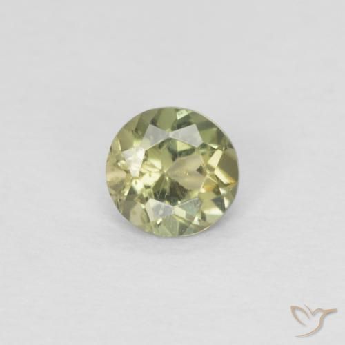 0.20ct Natural Verde Sálvia Rupina de grãos, Redondo, VS