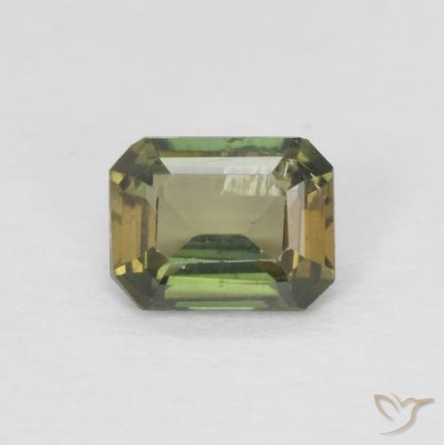 0.37ct Natural Verde acastanhado Rupina de grãos, Corte Esmeralda, VS
