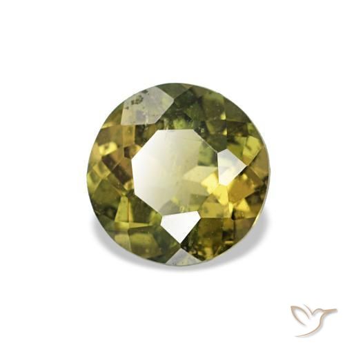 Kornerupina verde natural 0,40ct, corte redondo, VS-SI