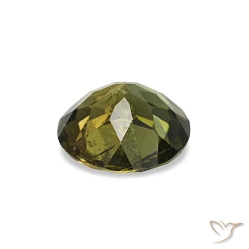 Kornerupina verde natural 0,40ct, corte redondo, VS-SI