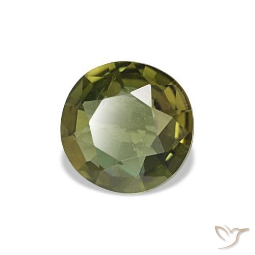 Kornerupina verde natural 0,35ct, corte redondo, VS