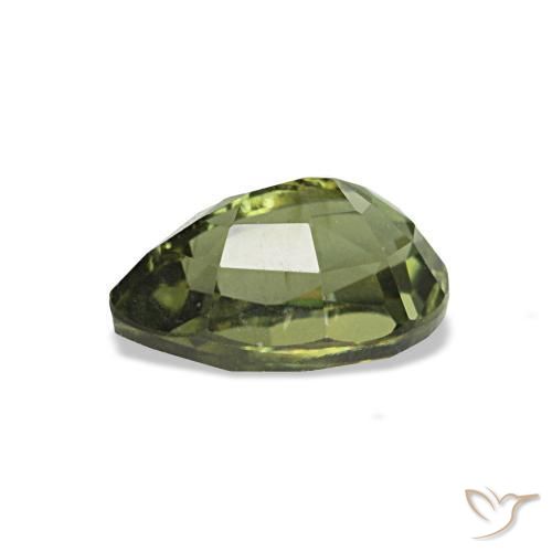 Kornerupina verde natural 0,77ct, formato de pêra, VS