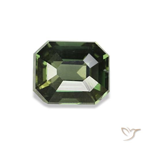 Kornerupina verde natural 0,47ct, corte esmeralda, VS