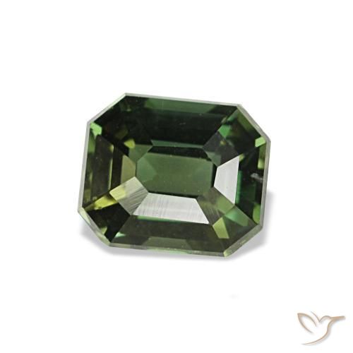Kornerupina verde natural 0,47ct, corte esmeralda, VS