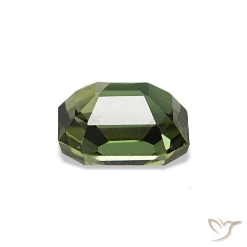 Kornerupina verde natural 0,47ct, corte esmeralda, VS