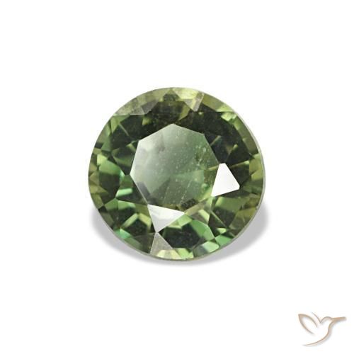 Kornerupina verde natural 0,42ct, corte redondo, VVS-VS