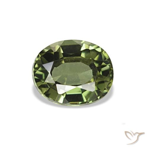 Kornerupina verde natural 0,61ct, corte oval, VVS