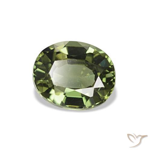 Kornerupina verde natural 0,61ct, corte oval, VVS