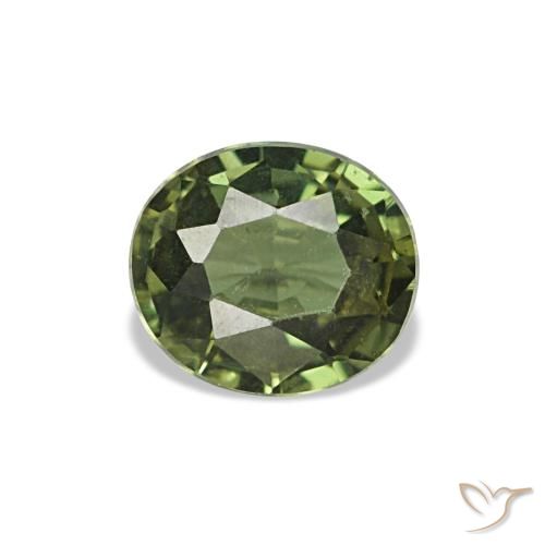 Kornerupina verde natural 0,63ct, corte oval, VVS