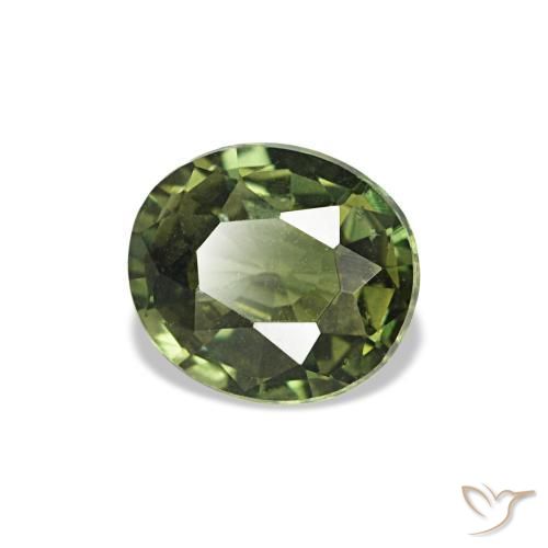 Kornerupina verde natural 0,63ct, corte oval, VVS
