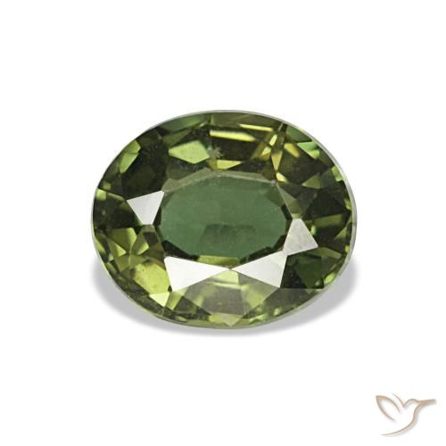 Kornerupina verde natural 0,87ct, corte oval, VVS
