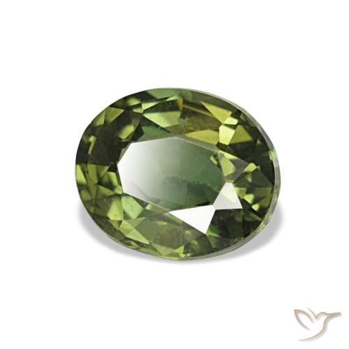 Kornerupina verde natural 0,87ct, corte oval, VVS
