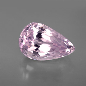 Kunzita rosa natural 5,93ct, formato de pêra, VS