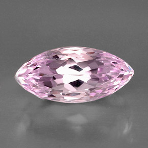 Kunzita rosa natural 13,87ct, marquise, VVS