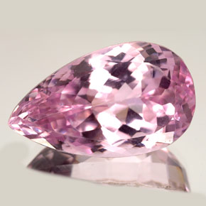 Kunzita rosa natural 27,82ct, formato de pêra, VS
