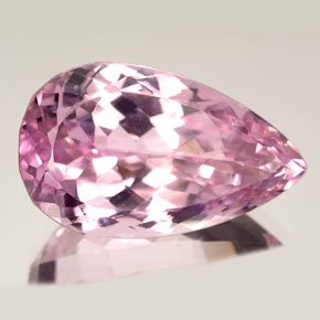 Kunzita rosa natural 27,82ct, formato de pêra, VS
