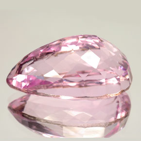 Kunzita rosa natural 27,82ct, formato de pêra, VS