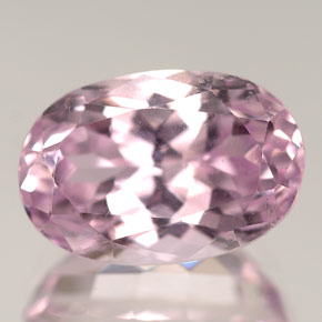 Kunzita rosa natural 7,49ct, corte oval, VVS-VS