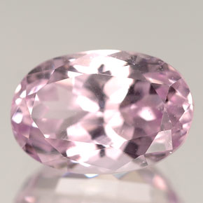Kunzita rosa natural 7,49ct, corte oval, VVS-VS