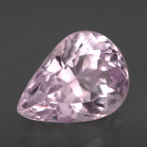 Kunzita rosa natural 8,08ct, formato de pêra, VS