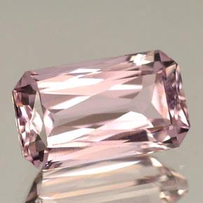 Kunzita rosa natural 1,94ct, corte esmeralda, VVS