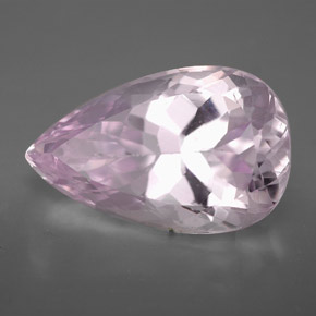 Kunzita rosa natural 11,22ct, formato de pêra, VVS