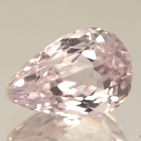 Kunzita rosa natural 4,44ct, formato de pêra, VVS-VS