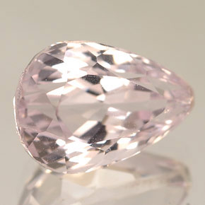 Kunzita rosa natural 4,44ct, formato de pêra, VVS-VS