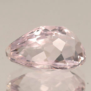 Kunzita rosa natural 4,44ct, formato de pêra, VVS-VS
