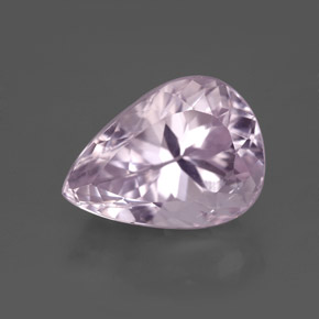 Kunzita rosa natural 6,29ct, formato de pêra, VVS