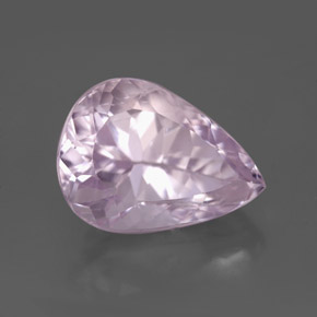 Kunzita rosa natural 6,29ct, formato de pêra, VVS