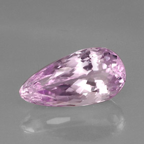 Kunzita rosa natural 15,46ct, formato de pêra, VVS-VS