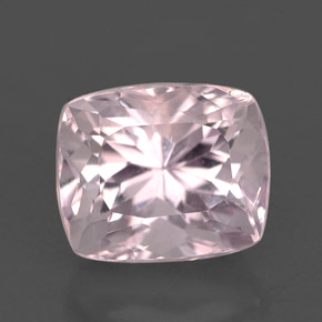 Kunzita rosa natural 2,86ct, almofada cortada, VS