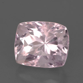 Kunzita rosa natural 2,86ct, almofada cortada, VS