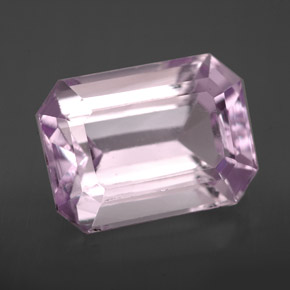 Kunzita rosa natural 9,91ct, corte esmeralda, VVS-VS